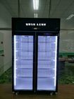 Isıtıcı ile Süpermarket için Otomatik Defrost Ticari Cam Kapı İçecek Soğutucu