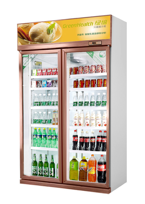 Hava Soğutma Cam Kapı İçecek Soğutucu Süpermarket Buzdolabı 5 Katlı