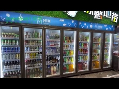 Dik Süpermarket Ticari Cam Kapı Buzdolabı Visicooler Meyve Suyu Vitrini