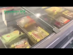 Üst cam sürgülü kapı mobil derin göğüs dondurucu tek sıcaklık ada ekran dondurucu