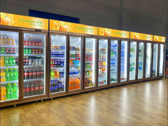 Fan Soğutma Salıncak Kapı İçecek Ekranı Soğutucu / Süpermarket Buzdolabı