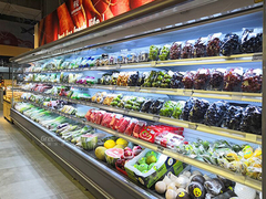 Meyve ve sebze enerji tasarrufu için ön çok katlı açık ekran soğutucu