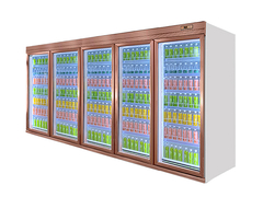 İçecek Soğutucu Cam Kapı Dikey Vitrin Dondurucu / Süpermarket Buzdolabı