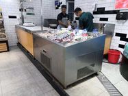 Kasap Dükkanı Meyve Mağaza Deli Gıda Ekran Soğutucu Soğutucu Çevirme Veya Olmayan Flip Kapak SS