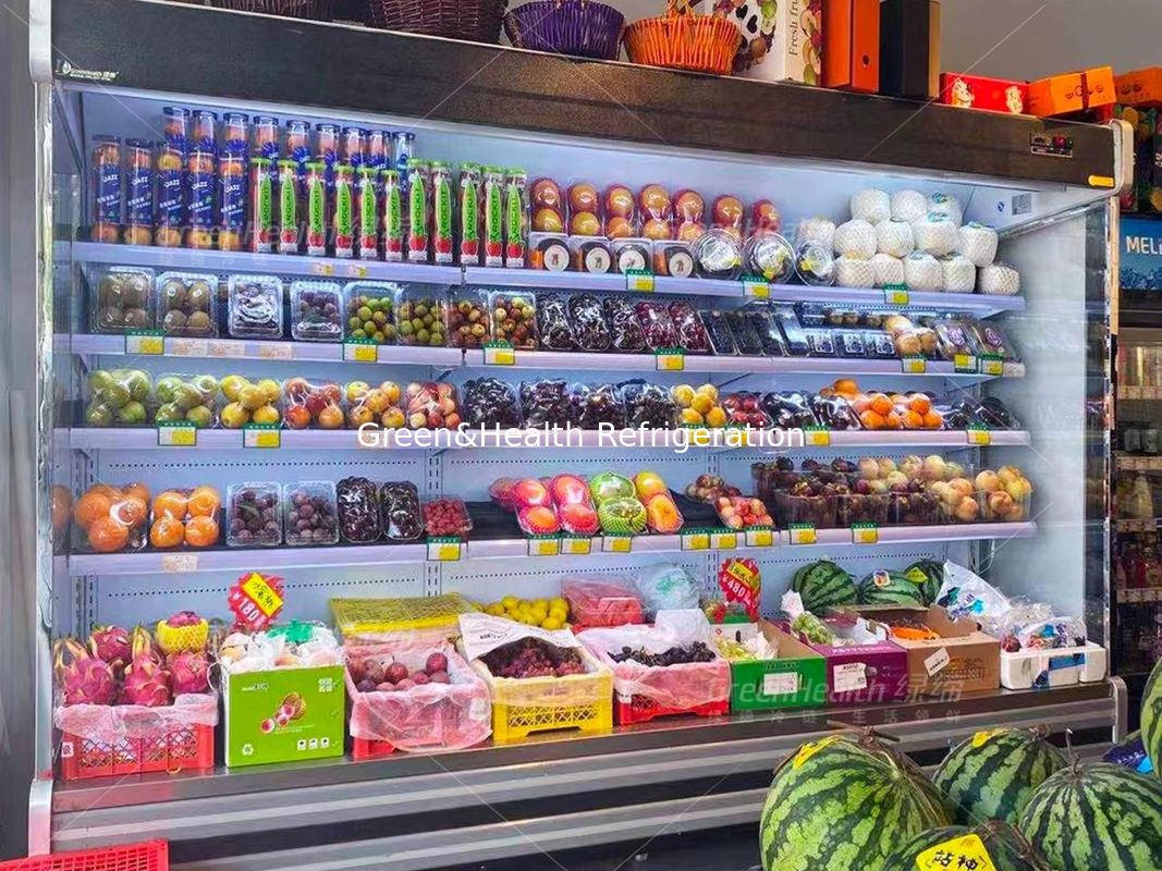 Sebze Açık Hava Soğutucu Çok Katlı Meyve Suyu Meyve Alışveriş Merkezi Buzdolabı