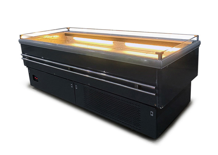 LED'li Düz Üstü Açık Süpermarket Ada Dondurucu Ticari Et Teşhir Dolabı