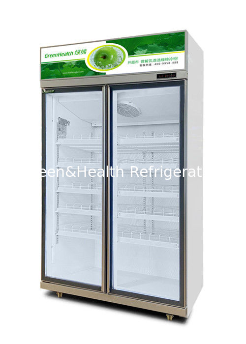 Üçlü cam kapılı ticari içecek soğutucu 1050W güç ve süpermarketler için 1530L kapasite