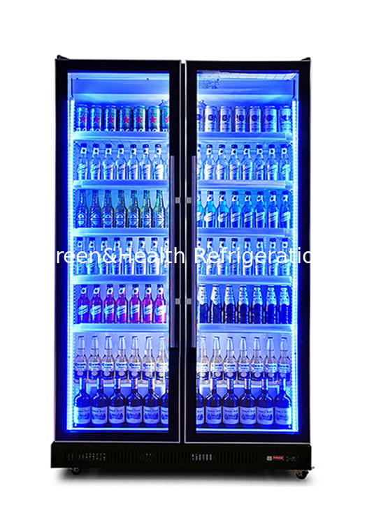 3 Açık Renk 740L Hava Soğutma Cam Kapı Şişe Soğutucu Ekran Buzdolabı