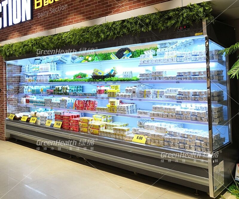 Süpermarket Mağazası İçin Uzak Stil Soğutmalı Açık Teşhir Chiller