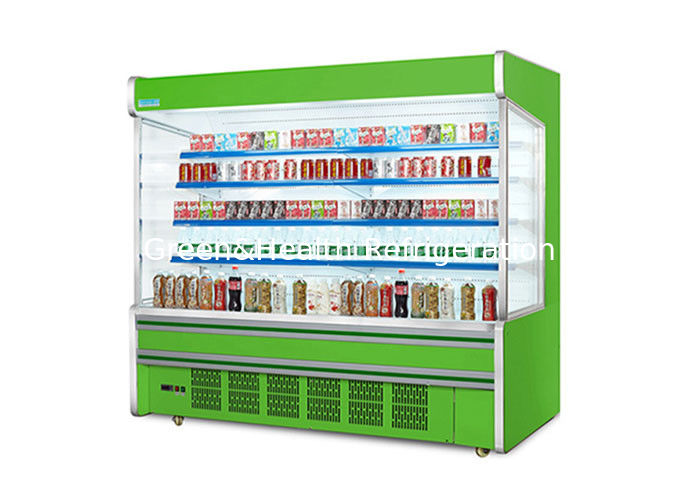 Süpermarketler için Dinamik Soğutmalı, Ayarlanabilir Raflı ve LED Aydınlatmalı Ticari Çok Katlı Açık Soğutucu