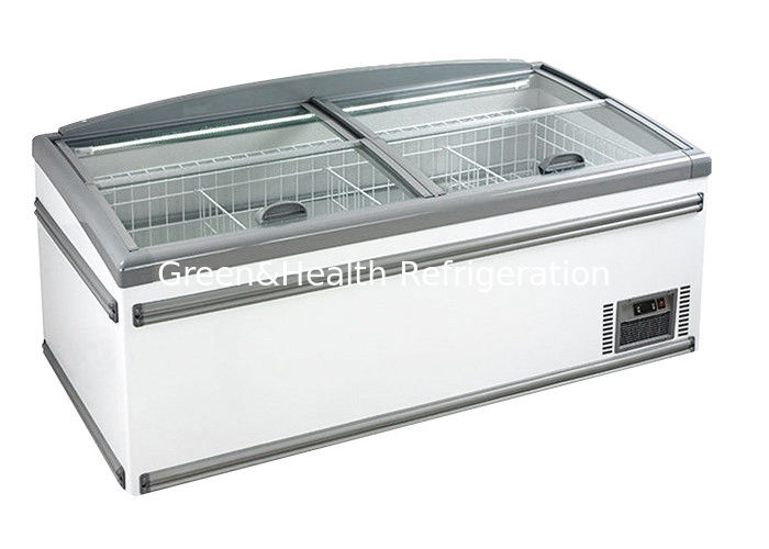 1040L kapasiteli Otomatik Dondurma ve Süpermarket Ekranı için R290 Soğutucu ile Ticari Ada Dondurucusu