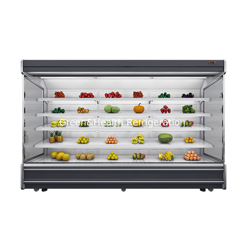 İçki ve Yoğurt İçin Gece Perdesi Multideck Açık Chiller Süpermarket Vitrin