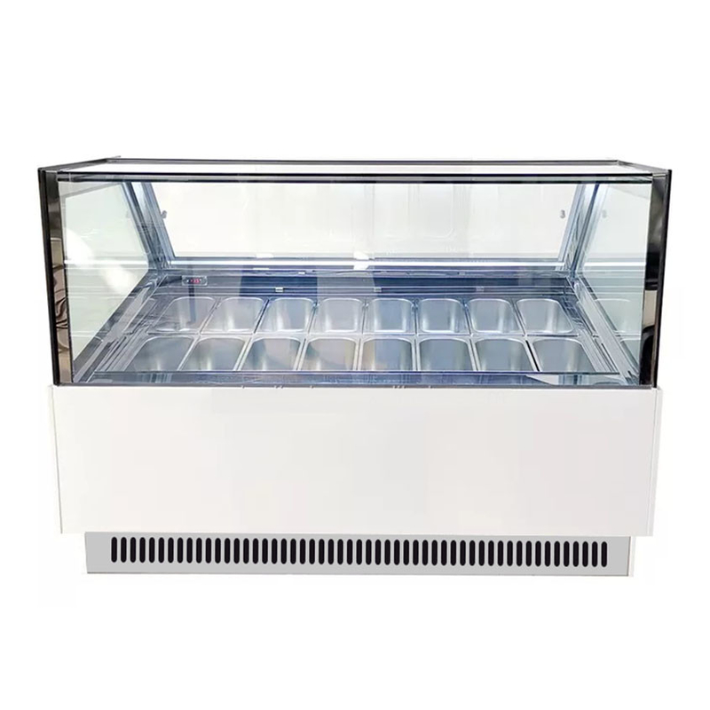 Donmaz Dondurma Vitrinleri Sis Karşıtı Cam ve Dijital Denetleyicilerle -18 ~ 22.C