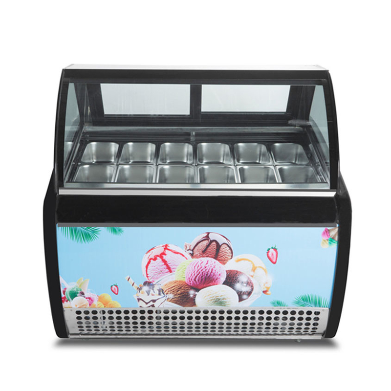 Donmaz Dondurma Vitrinleri Sis Karşıtı Cam ve Dijital Denetleyicilerle -18 ~ 22.C