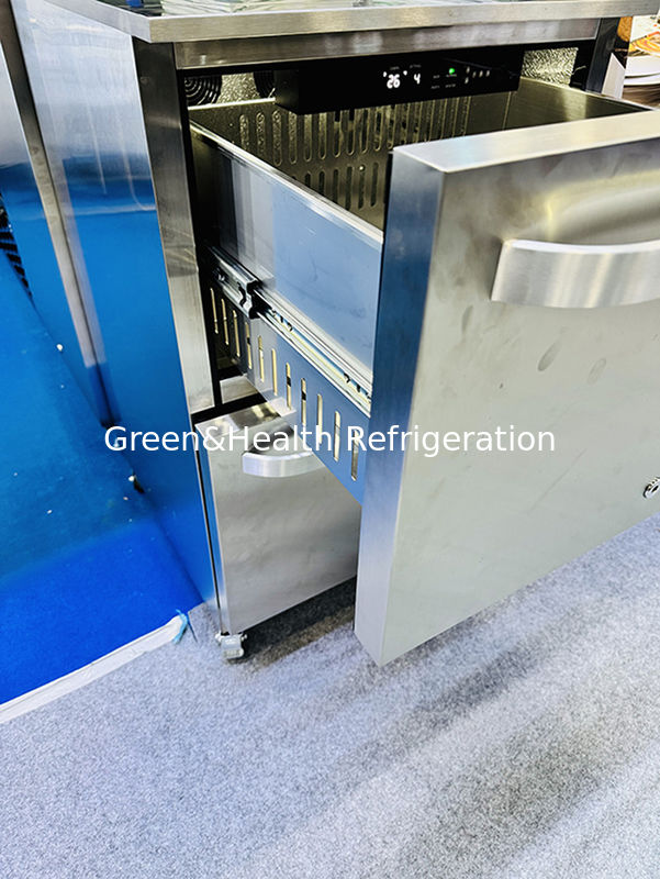 ETL Sertifikası 150L 168Kans Paslanmaz Çelik Katı Kapı Dış İçecek Buzdolabı