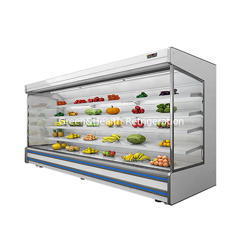 İçki ve Yoğurt İçin Gece Perdesi Multideck Açık Chiller Süpermarket Vitrin