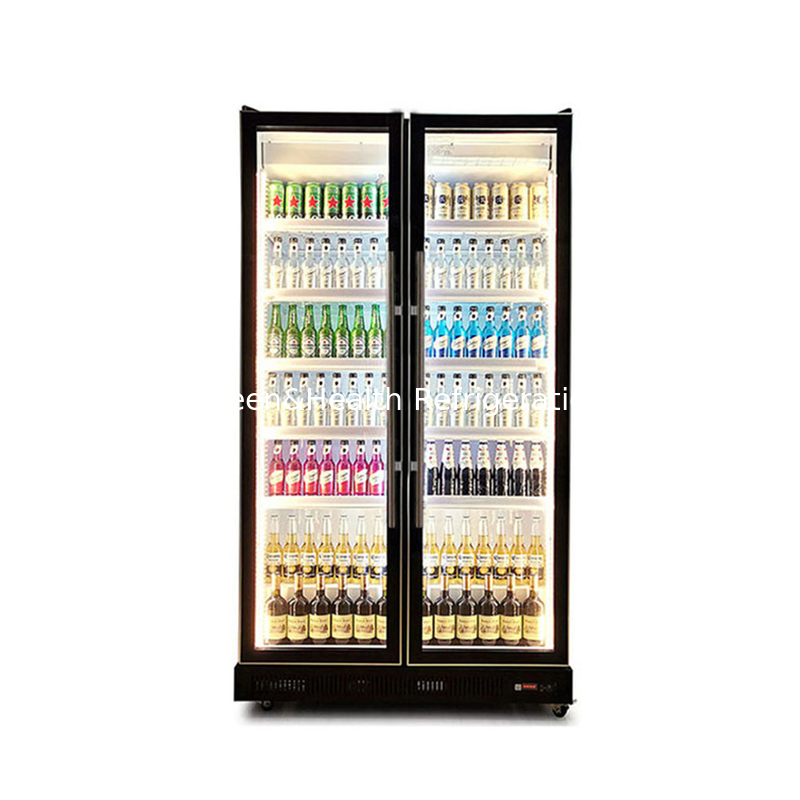 Swing Door Alkol İçecekler Ekran Dondurucu R290 Soğutucu ve Düşük E Camı ile