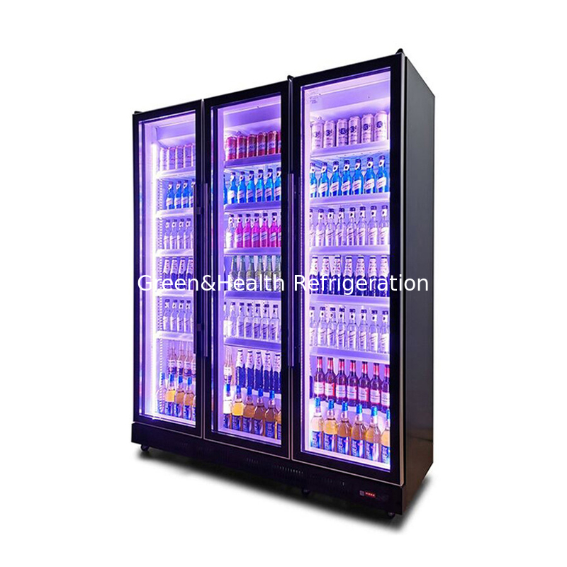 Swing Door Alkol İçecekler Ekran Dondurucu R290 Soğutucu ve Düşük E Camı ile