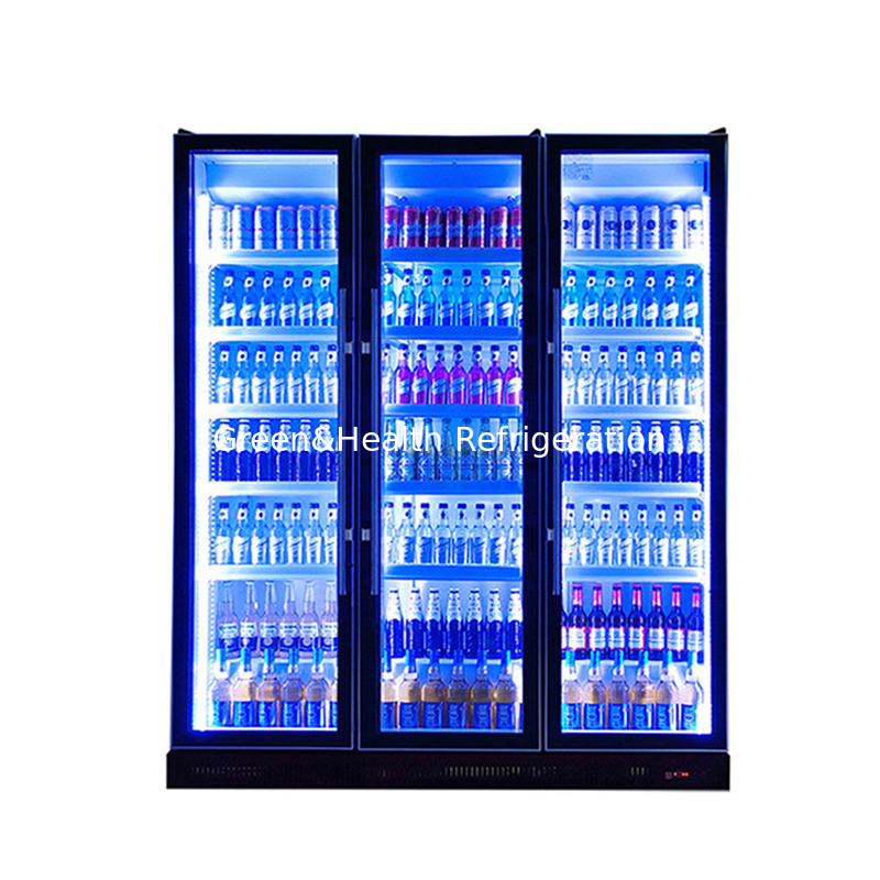 Swing Door Alkol İçecekler Ekran Dondurucu R290 Soğutucu ve Düşük E Camı ile