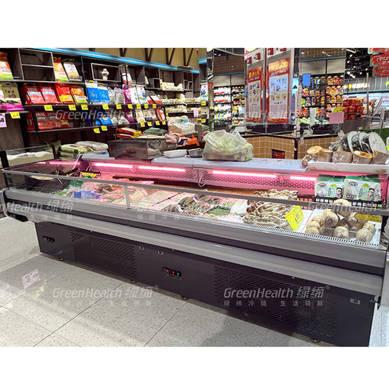 Büyük -2 ~ 8oC Mobil Taşınabilir Deli Et Ekranı Buzdolabı Açık Dondurucu