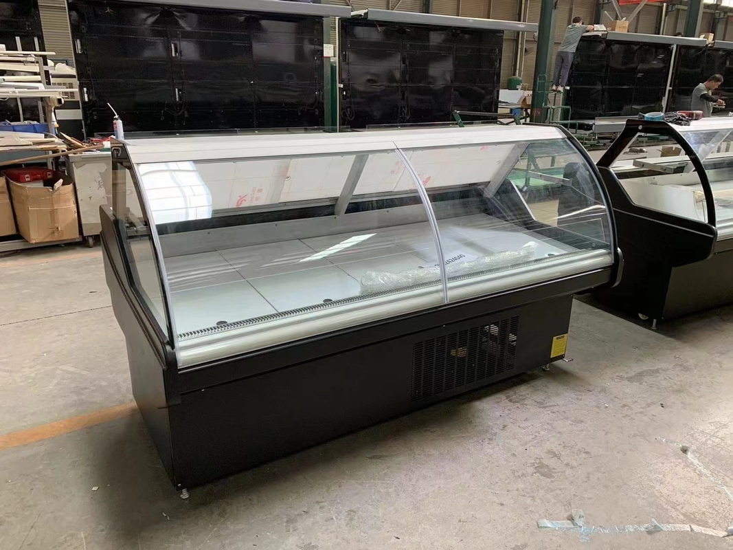 220/50hz Voltaj Gaz R404a Pişmiş Gıda Ekranı Vitrin Et Ekran Dolabi