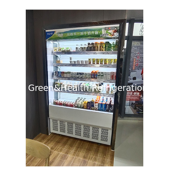 Kolaylık Mağazaları Çok Katmanlı Açık Şeffaf Cam Küçük Hava Perdesli Buzdolapları Kullanır