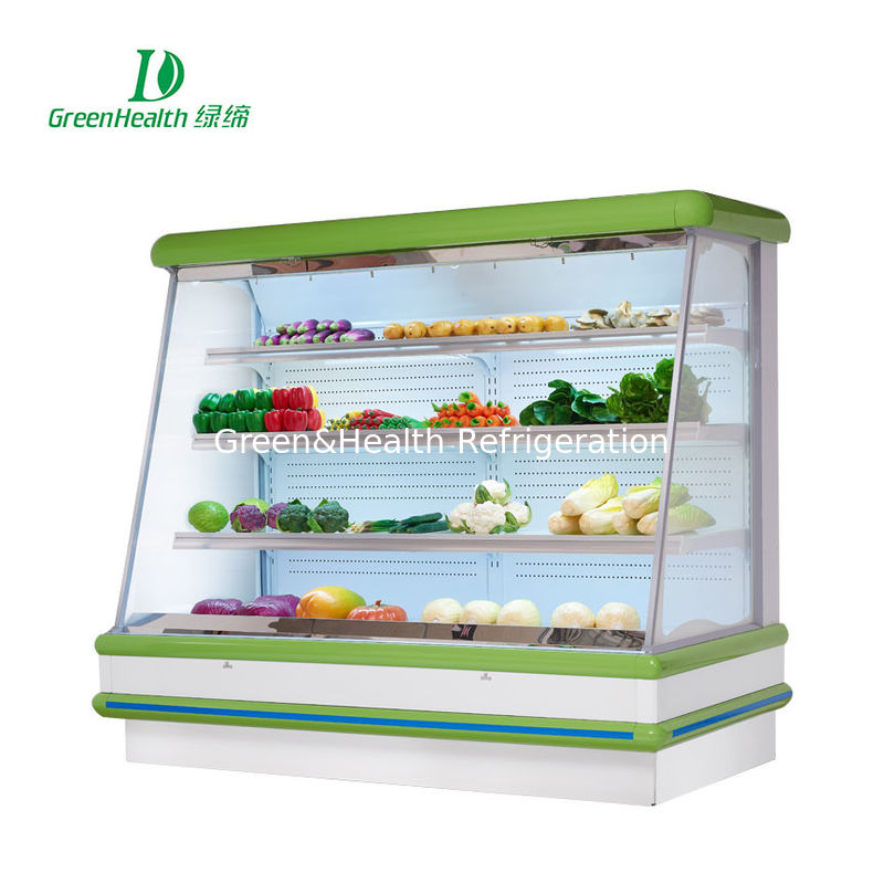 Yeşil ve Sağlık Dik Dikey Multideck Süpermarkette Süt İçin Açık Chiller