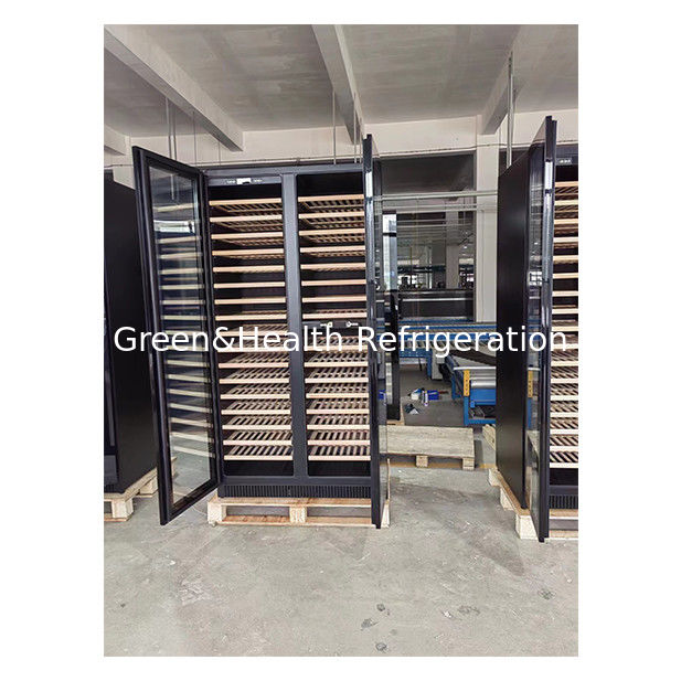 ETL Sertifikası Siyah Çok Katmanlı Çam Ağaç raf Şarap Depolama Vitrinleri Yüksek Kaliteli Soğutucular