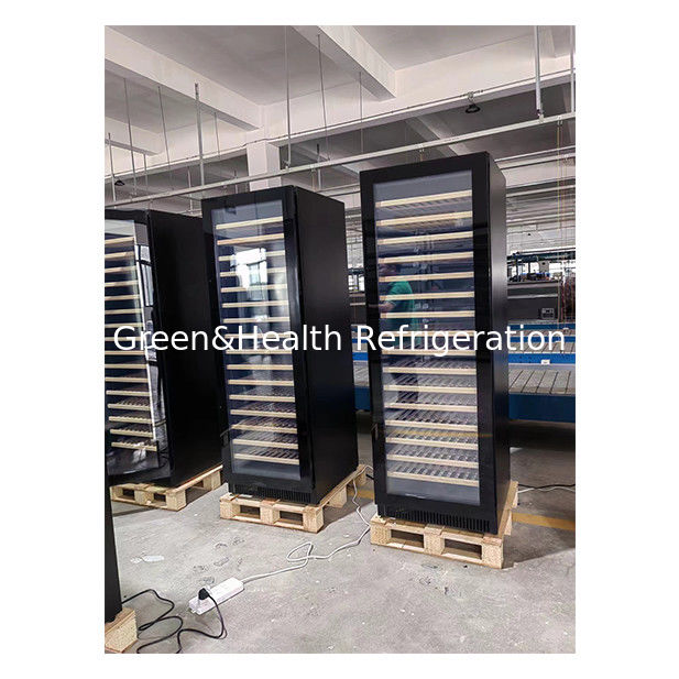 Ticari kullanım için iki bölge sıcaklıklı şarap soğutucusu ve 316 şişe kapasitesi olan haya ağaç rafları