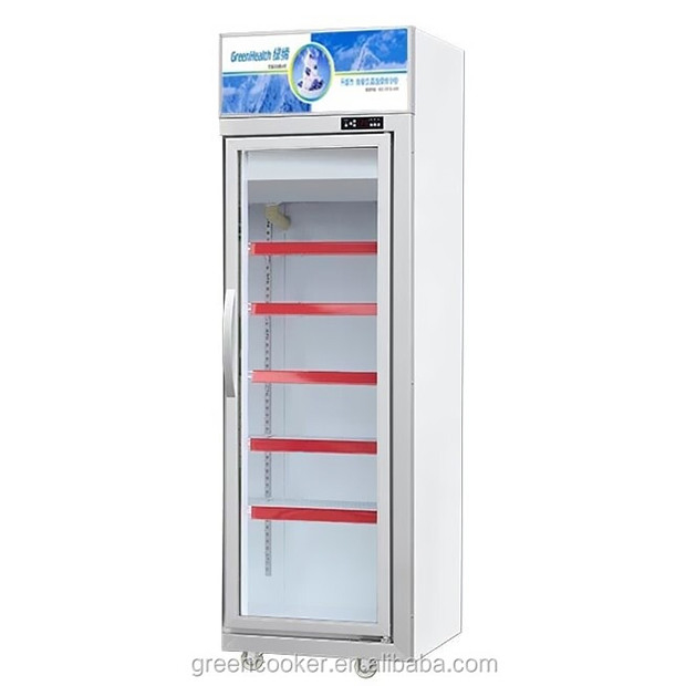 Upside Unit Single Glass Door Multiple Shelves Lüks Dondurulmuş Depolama Dondurulmuş Görüntüleme Dondurucu