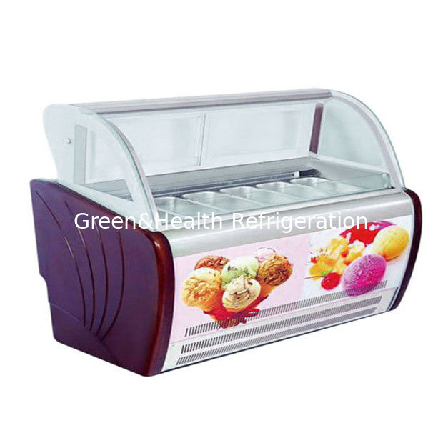 Ayarlanabilir Termostatlı, Paslanmaz Çelik Kaplı ve R404a Soğutucu Akışkanlı Ticari Dondurma Teşhir Dolabı