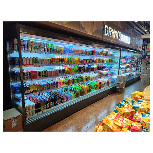 Süpermarket / Tükantı Sağ Köşeli Açık Tip Soğutucu Dondurucu Gıda / İçecekler Depolama için