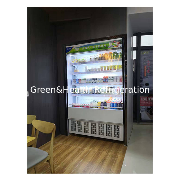 Küçük süpermarketler / kolaylık mağazaları için alt takılı birim Depolama ekranı Küçük açık tip soğutucu