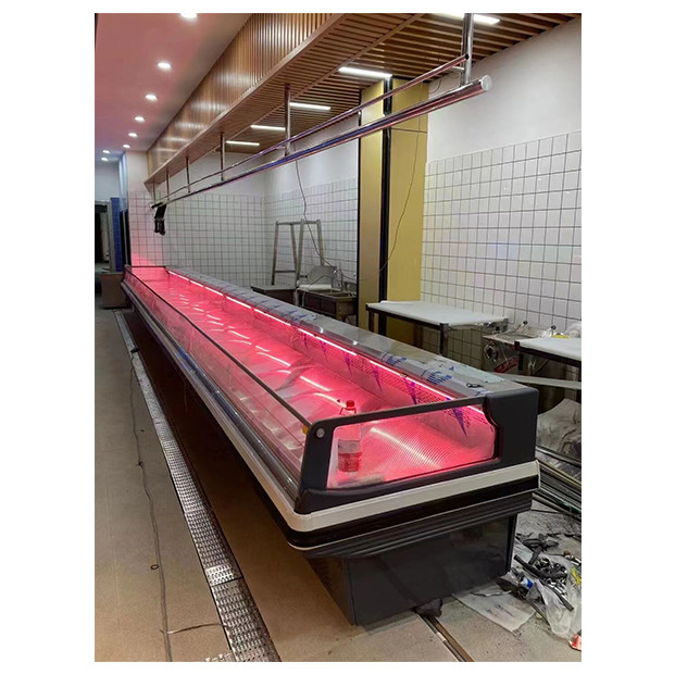 Süpermarket / Et Dükkanı / Market Avrupa Tarzı Açık Kapak Taze Et Depolama Ekranı Buzdolabı