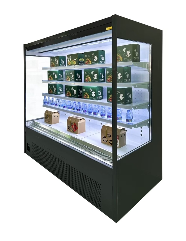Ticari Açık Soğutucu Vitrine Plug-In Tip Çok Katlı Ekran Soğutucu Sebze ve İçecekler İçin