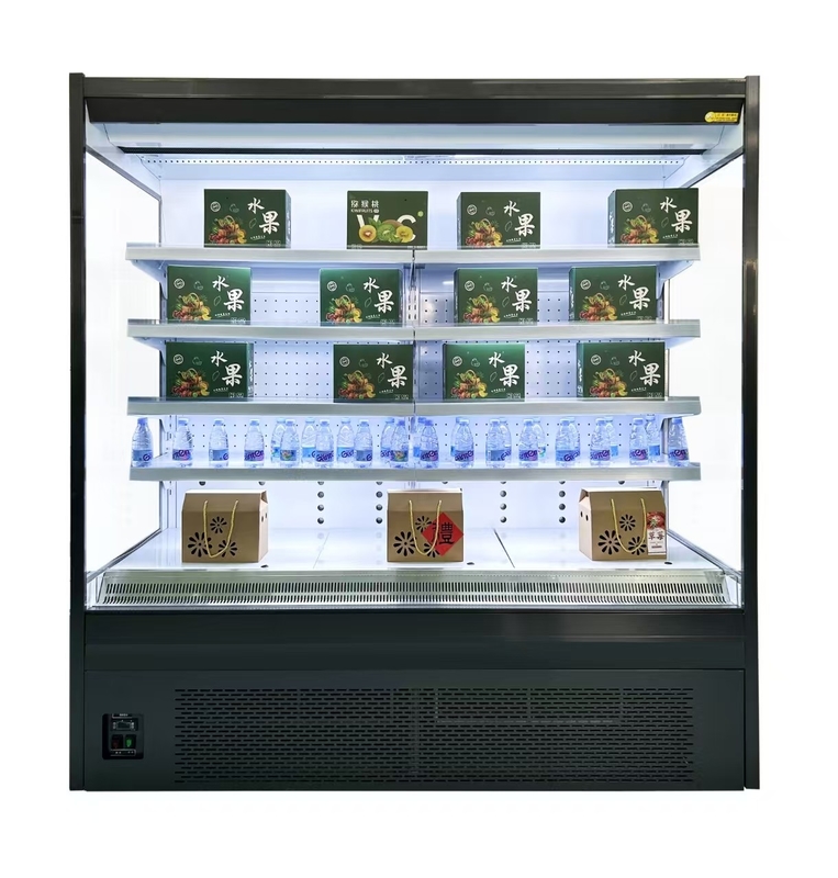 Ticari Açık Soğutucu Vitrine Plug-In Tip Çok Katlı Ekran Soğutucu Sebze ve İçecekler İçin