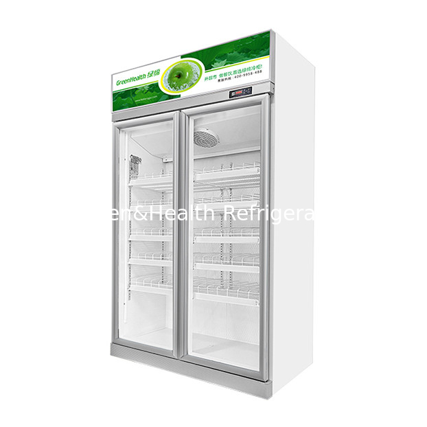 Ticari süpermarket / mağaza iki cam kapı ekonomi buzdolabı ekran buzdolabı