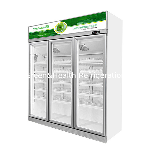 Ticari süpermarket / mağaza iki cam kapı ekonomi buzdolabı ekran buzdolabı