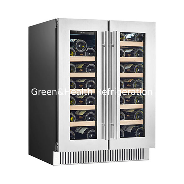 ETL Sertifikası Fabrika Doğrudan Satış 68 Şişe Meşe Laminasyonlu Kırmızı Şarap Soğutucu Ekran Kırmızı Şarap Dondurucu