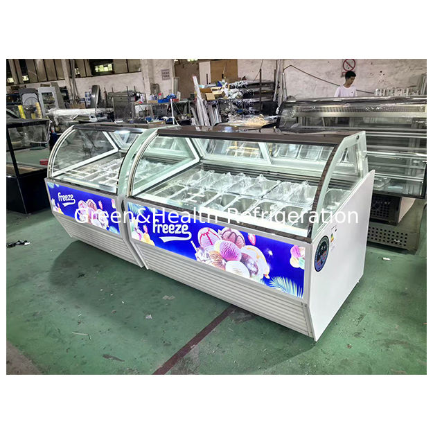 Dondurma dükkanları / süpermarketler dondurma dükkanlarını sergilemek için depolama soğutucuları kullanır