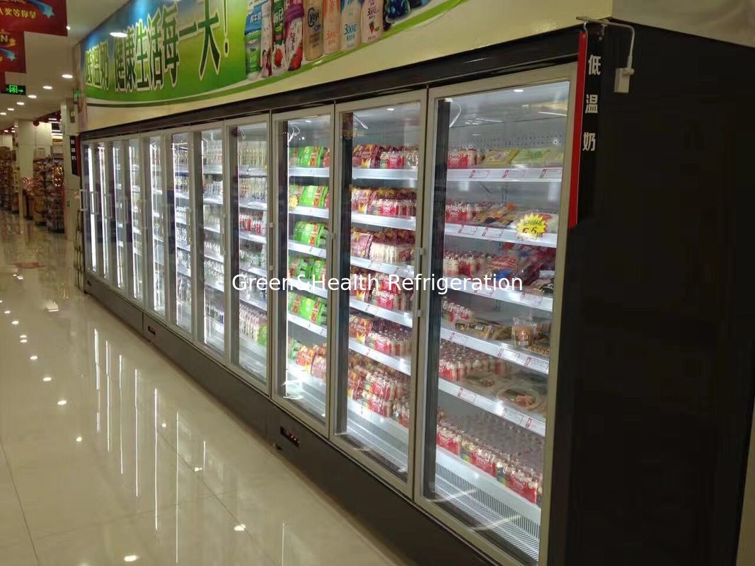 Beyaz Renk 3 4 5 Kapı Süpermarket Dondurucu Ekran Dondurulmuş Yiyecek Vitrin