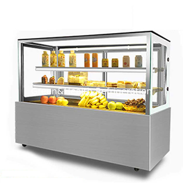 Fabrika Doğrudan Satış Açılı Paslanmaz Çelik Cam Malzemesi Pasta Soğutma Teşhir Dondurucusu