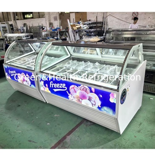 Compact and Durable Below 18 Degree Temperature Ice Cream Freezer for Shop