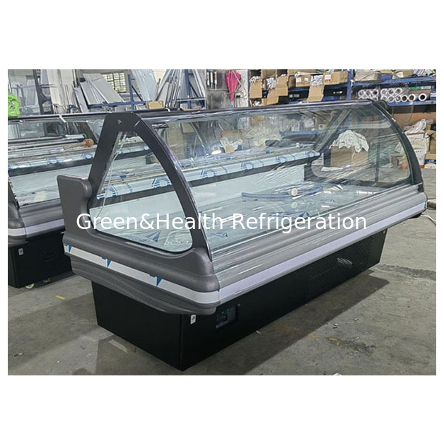 Paslanmaz Çelik Yapılı Ticari Şarküteri Teşhir Dolabı, Kaldırılabilir Camlı ve Dinamik Soğutma Sistemli