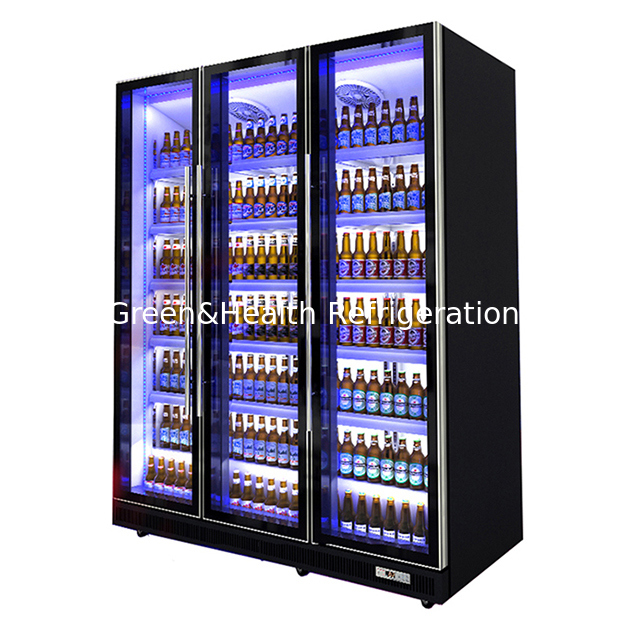 Three Glass Doors That Can Control Multiple LED Lights For Beverage Refrigeration Display Refrigerators
