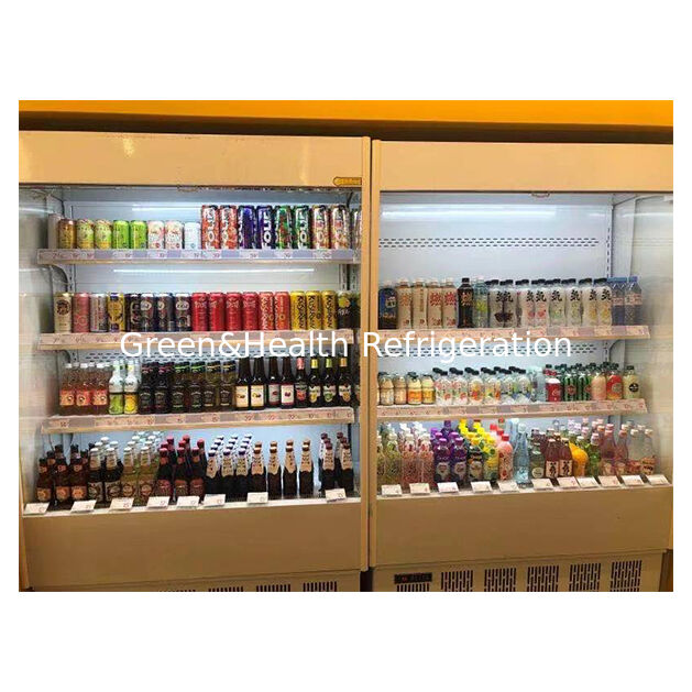 Küçük süpermarketler/mağazalar açık buzdolaplarında meyve/ sebze depolar