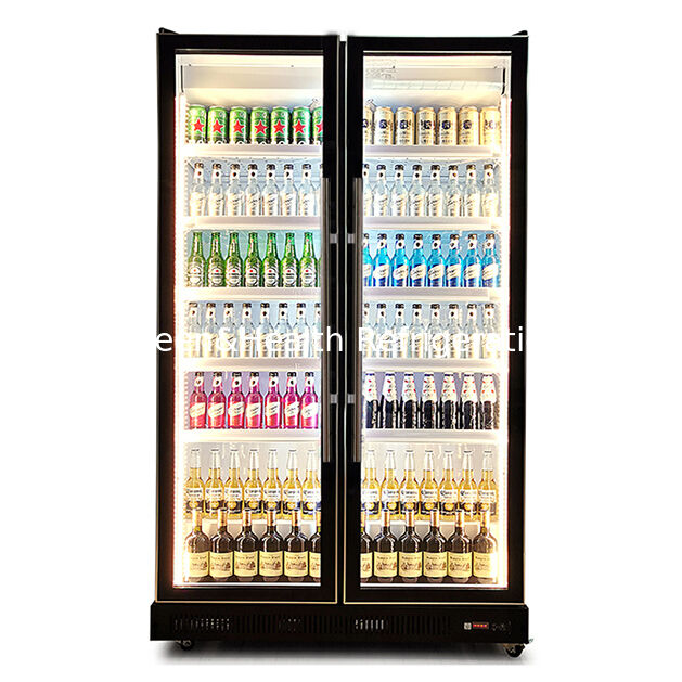 Two Stylish And High-End Glass Doors With Adjustable Multiple LED Lights For Beverage Refrigeration Freezer