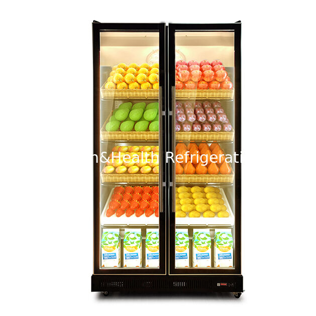 Two Stylish And High-End Glass Doors With Adjustable Multiple LED Lights For Beverage Refrigeration Freezer