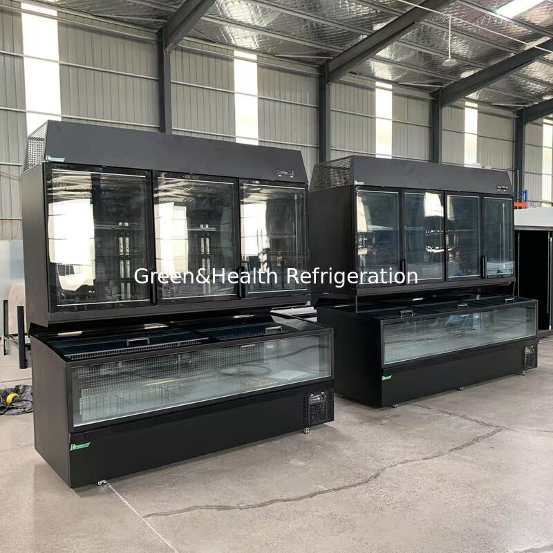 Çelik / cam dışı ve süpermarket ekranı için 850L kapasiteli çift fonksiyonlu ada dondurucusu