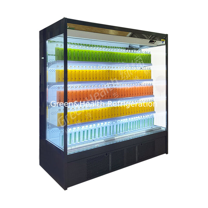Commercial Open Display Refrigerator with 2-8°C Adjustable Temp LED Lighting and Remote System